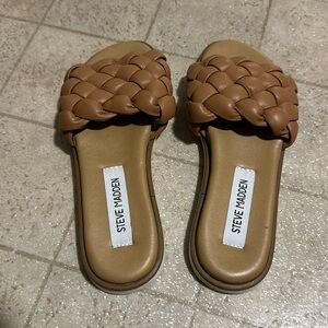 Steve Madden Tan Braided Sandals